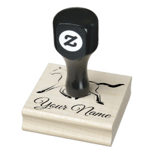 Elegantes Pferd in schwarzer Farbe Gummistempel