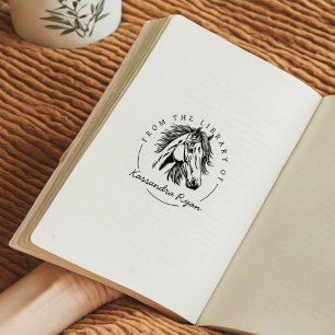 Elegantes Pferd mit individuellem Namen, aus der B Gummistempel