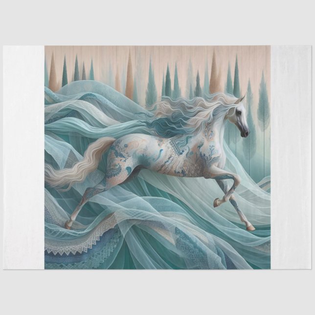 Elegantes Pferd, Pferd, Decoupage, Seidenpapier (Vorderseite)