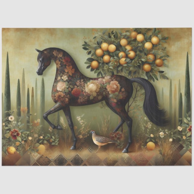 Elegantes Pferd, Pferd, Decoupage Seidenpapier (Vorderseite)