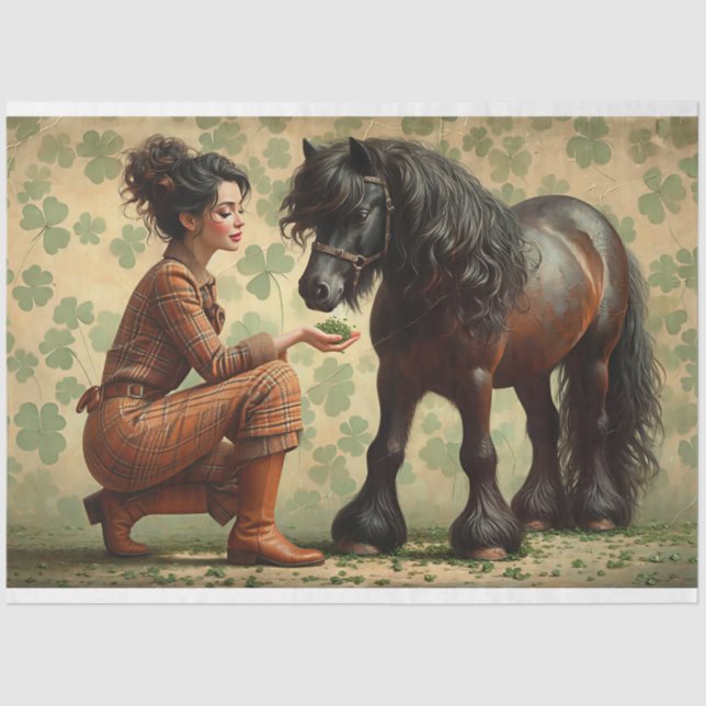 Elegantes Pferd, Pferd, Decoupage Seidenpapier (Vorderseite)