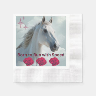 Elegantes Pferd Portrait für Soule der Reitbahn Serviette