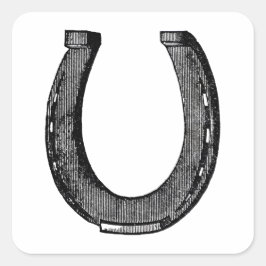 Elegantes Pferd Vintages Horseshoe Quadratischer Aufkleber