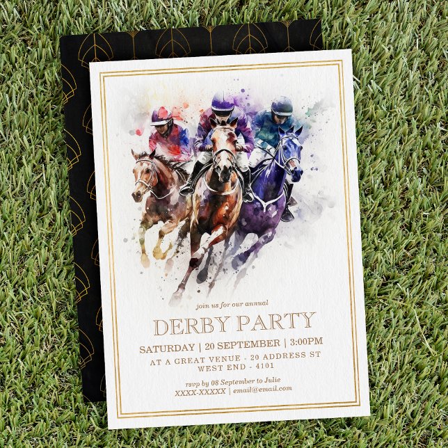 Elegantes Pferderennen Derby Party / Reittier Einladung (Von Creator hochgeladen)