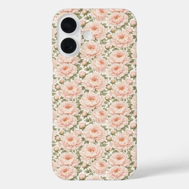 Elegantes Pfingstrosen-Blumenmuster Case-Mate iPhone Hülle (Rückseite)