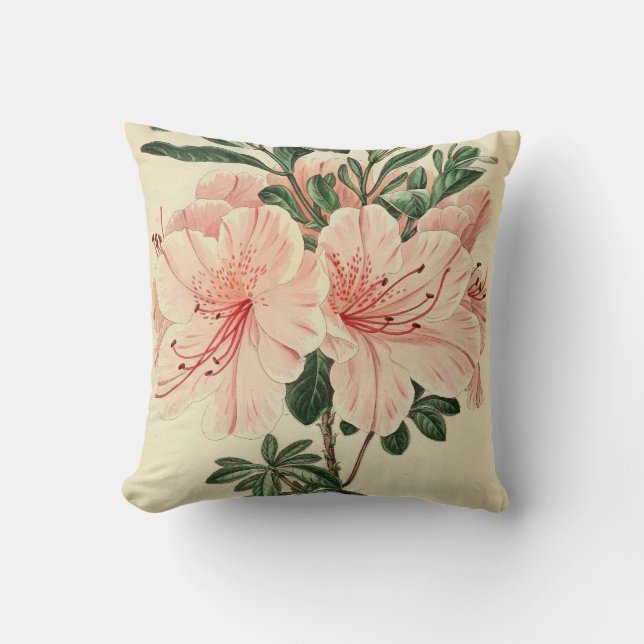 elegantes Pfirsichkissen Vintag mit floraler Wohng Kissen (Vorderseite)