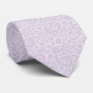 Elegantes Pflaumen-Purple- und Weißes Vintage-Pais Krawatte