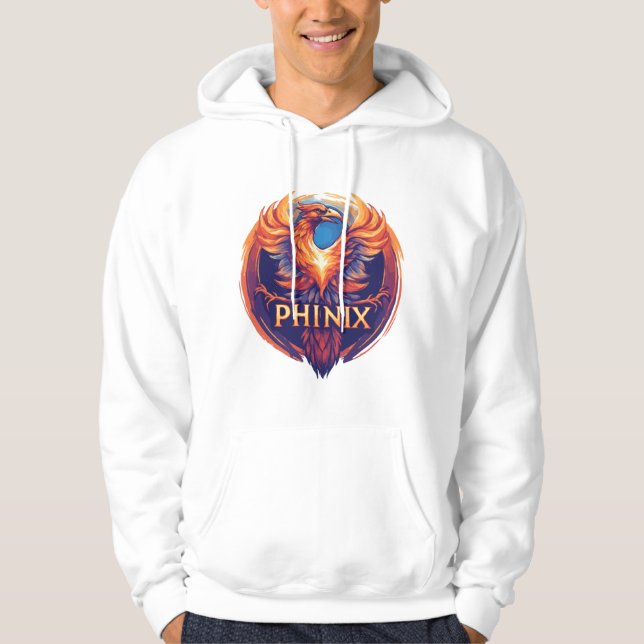 Elegantes Phinix Phoenix Logo - Rebirth & Growth Hoodie (Vorderseite)