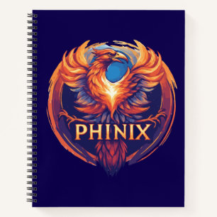 Elegantes Phinix Phoenix Logo - Rebirth & Growth Notizbuch