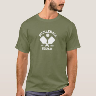 Elegantes Pickleball Monogramm-Design T-Shirt