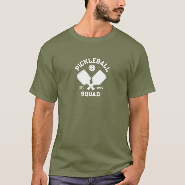 Elegantes Pickleball Monogramm-Design T-Shirt (Vorderseite)