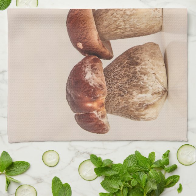 Elegantes Pilzdesign Geschirrtuch - Küchendekor (Gefaltet)