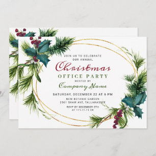 Elegantes Pine Christmas Holiday OFFICE Party Einladung