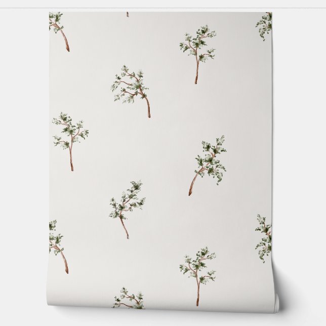 Elegantes Pine Tree Wallpaper Tapete (Abrollen)