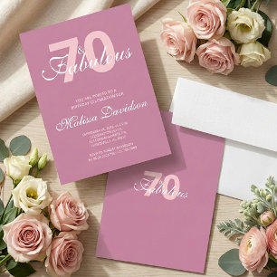 Elegantes Pink 70 und fantastischer Geburtstag Einladung