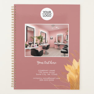 Elegantes Pink Add Logo Benutzerdefinierter Text F Planer