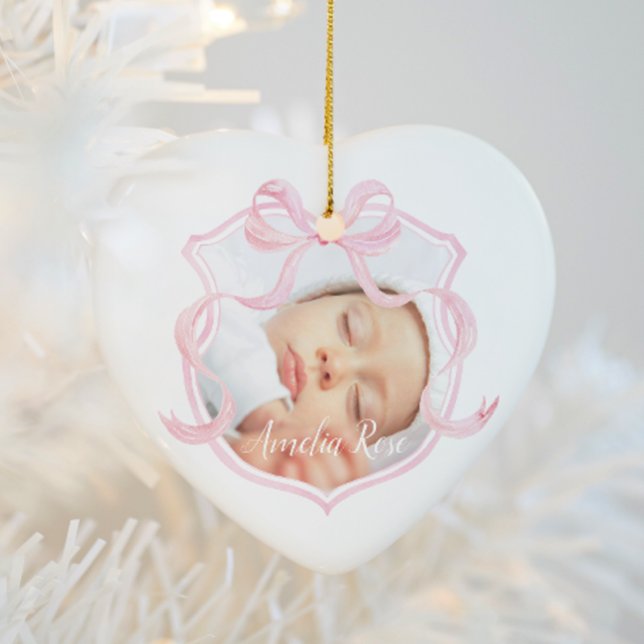 Elegantes Pink Baby Girl Foto Keramik Ornament (Von Creator hochgeladen)