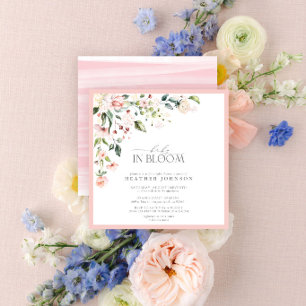 Elegantes Pink Baby in Bloom Script Girl Baby Show Einladung