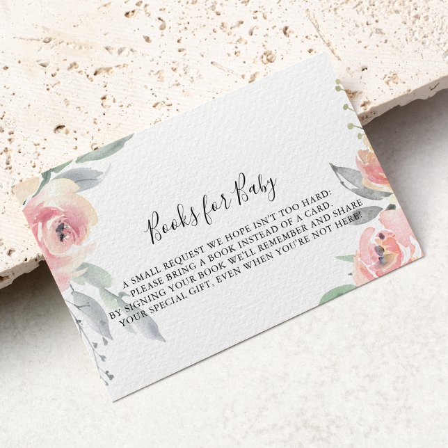 Elegantes Pink Blush Floral Baby Shower Buy Reques Begleitkarte (Von Creator hochgeladen)