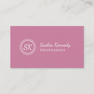 Elegantes Pink Blush Script professionelles Monogr Visitenkarte