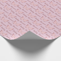 Elegantes Pink Butterfly Baby Shower Wrapping Pape