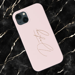 Elegantes Pink & Chic Gold Kalligrafie-Name iPhone 13 Hülle