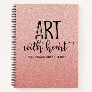 Elegantes Pink Glitzer Artist Sketchbook Notebook Notizbuch