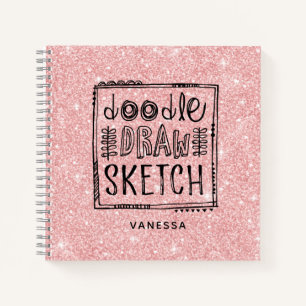 Elegantes Pink Glitzer Artist Sketchbook Notizbuch
