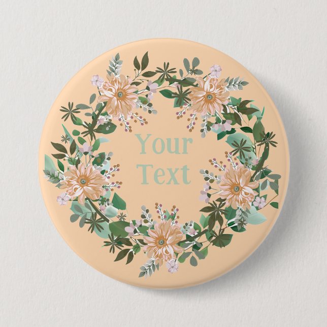 Elegantes Pink & Graues florales Labyrinth Lapel S Button (Vorderseite)