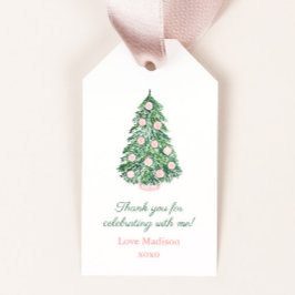 Elegantes Pink Green Christmas Brautparty Gefallen Geschenkanhänger
