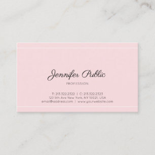 Elegantes Pink Modernes Berufliches Script Schlich Visitenkarte