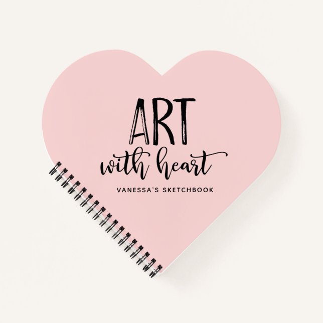 Elegantes Pink Monogram Artist Sketchbook Notebook Notizbuch (Vorderseite)