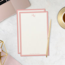 Elegantes Pink Monogramm mit zwei Rändern