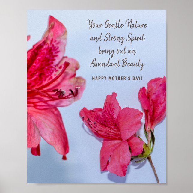 Elegantes Pink Mother's Day Blume Gedicht Poster (Vorne)