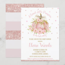 Elegantes Pink Pumpkin Baby Shower Girl