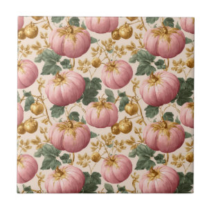 Elegantes Pink Pumpkins Autumn Design Fliese