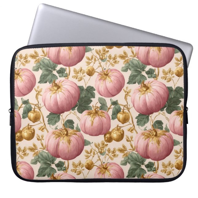 Elegantes Pink Pumpkins Autumn Design Laptopschutzhülle (Vorderseite)