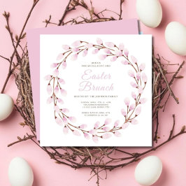 Elegantes Pink Pussy Willow Osterfest Einladung