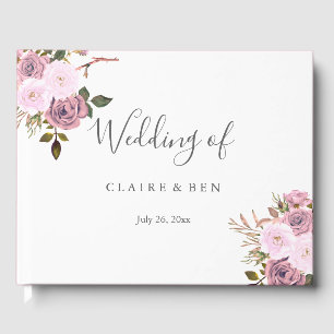 Elegantes Pink & Rose Gold Wedding Gästebuch