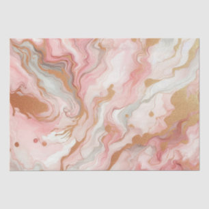 Elegantes Pink und Roségold-Folien-Marmor Seidenpapier