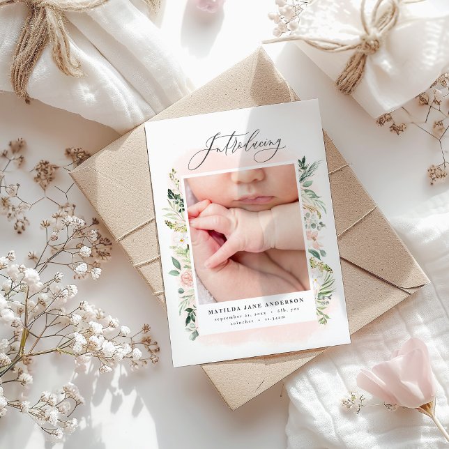 elegantes pinkfarbenes Girl-Foto Ankündigung (Von Creator hochgeladen)