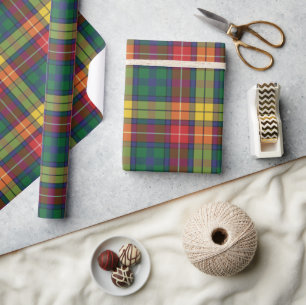 Elegantes Plaid Helles Clan Buchanan Tartan Geschenkpapier