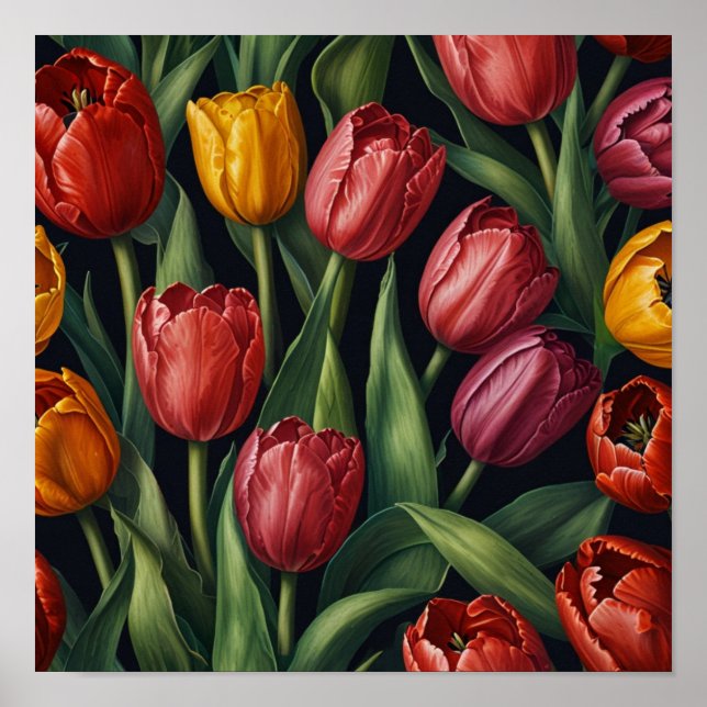 Elegantes Plakat der Blumen (Vorne)