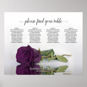 Elegantes Plum Lila Rose 4 Tabelle Sitzdiagramm Poster