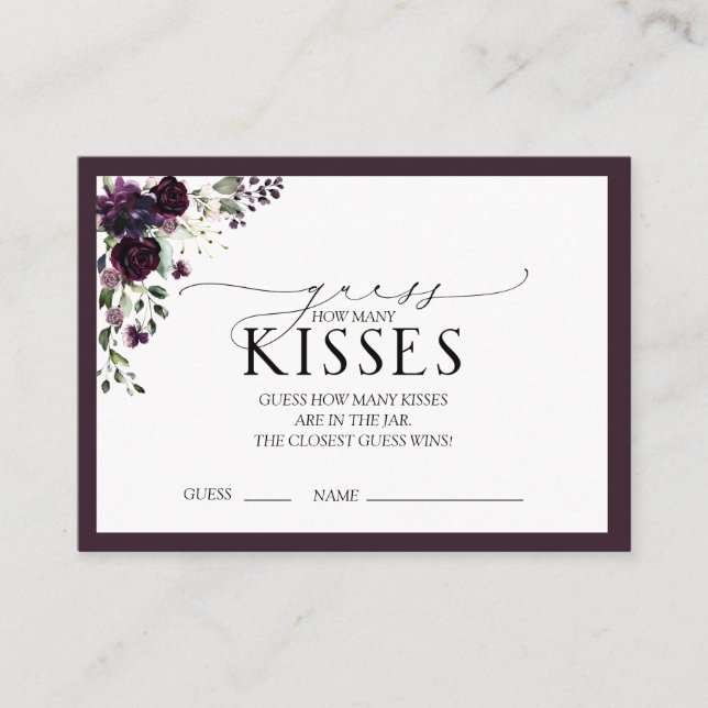 Elegantes Plum Lila Watercolor Brautparty Game Begleitkarte (Vorderseite)