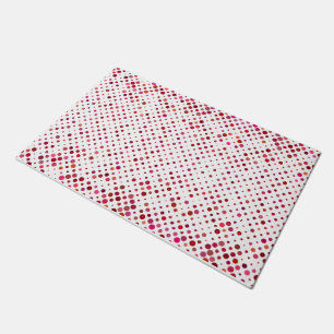 Elegantes Polka Dots Pink Peach Dekoratives Muster Fußmatte