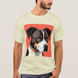 Elegantes Portrait eines schwarzen und weißen Hund T-Shirt