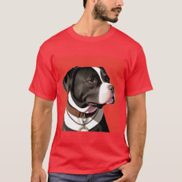 Elegantes Portrait eines schwarzen und weißen Hund T-Shirt
