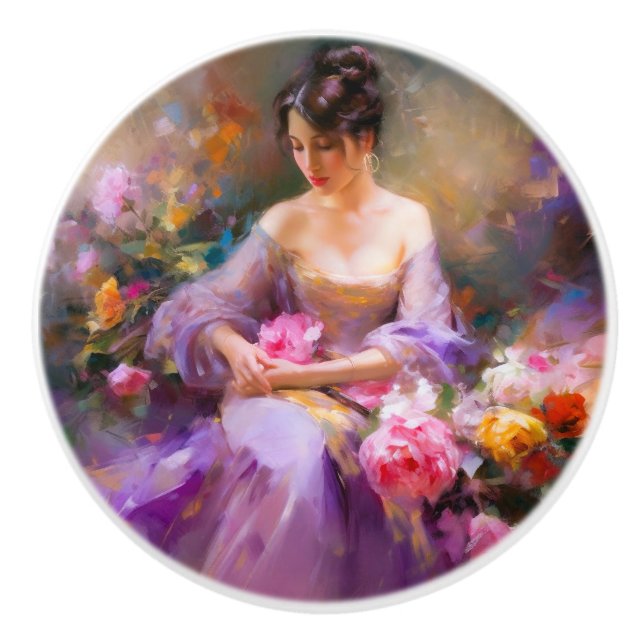 Elegantes Portrait Keramikknauf (Vorderseite)