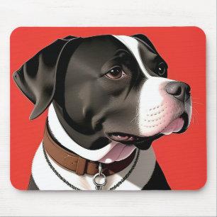 Elegantes Porträt eines schwarz-weißen Hundes Mousepad